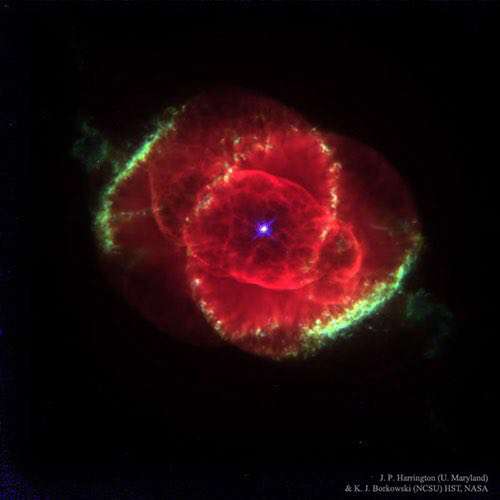 عکس روز ناسا| تصویر خارق‌العاده از سحابی چشم گربه | سحابی چشم گربه یک سحابی سیاره‌نما است که ۳۰۰۰ سال نوری با زمین فاصله دارد